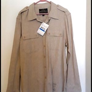 Nautica mens knit shirt lg slve XL T button front